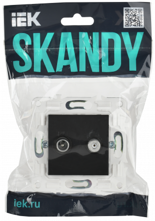 SKANDY Розетка двойная TV+SAT SK-A13Bl черный IEK SK-AF20-O-K02