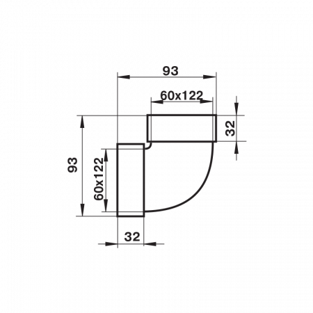 10191781 Колено вертикальное 120 х 60 в индивидуальной упаковке 7272 ZERNBERG  00-019178  