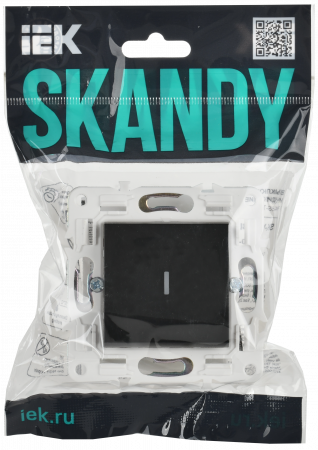 SKANDY Выключатель 1-клавишный проходной с индикацией 10А SK-V08Bl черный IEK SK-V12-1-10-K02