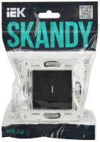 SKANDY Выключатель 1-клавишный проходной с индикацией 10А SK-V08Bl черный IEK SK-V12-1-10-K02