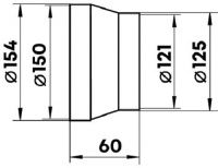 Редуктор D125/150 в индивидуальной упаковке 312 ZERNBERG 10234221 00-023422  