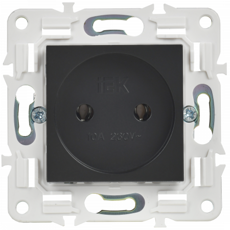 SKANDY Розетка без заземления без защитных шторок 10А SK-R02Bl черный IEK SK-R10-10-K02