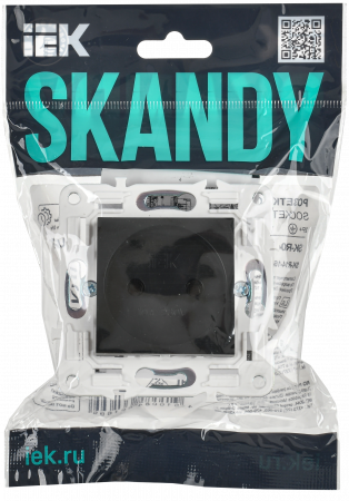 SKANDY Розетка без заземления без защитных шторок 10А SK-R02Bl черный IEK SK-R10-10-K02