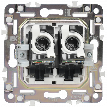 SKANDY Розетка компьютерная двойная RJ45 кат.5E SK-K03Bl черный IEK SK-K20-1-K02