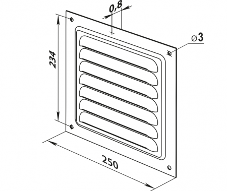Решетка вентиляционная вытяжная стальная 2525, цвет коричневый ZERNBERG 10225331 00-022533