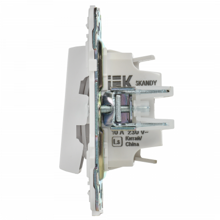 SKANDY Выключатель 2-клавишный 10А SK-V04W арктический белый IEK SK-V20-0-10-K01