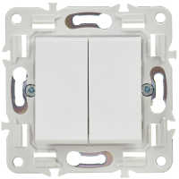 SKANDY Выключатель 2-клавишный проходной 10А SK-V05W арктический белый IEK SK-V22-0-10-K01
