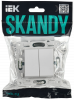 SKANDY Выключатель 2-клавишный проходной 10А SK-V05W арктический белый IEK SK-V22-0-10-K01