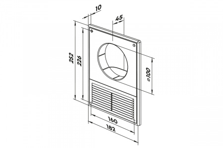 Решетка вентиляционная вытяжная  2518-100 ZERNBERG 10240711 00-024071  