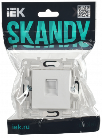 SKANDY Розетка компьютерная RJ45 кат.5E SK-K01W арктический белый IEK SK-K10-1-K01