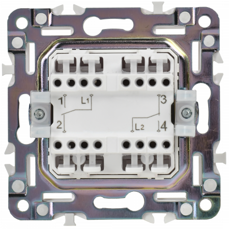 SKANDY Выключатель 2-клавишный проходной 10А SK-V05Bl черный IEK SK-V22-0-10-K02