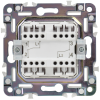 SKANDY Выключатель 2-клавишный проходной 10А SK-V05Bl черный IEK SK-V22-0-10-K02