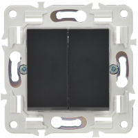 SKANDY Выключатель 2-клавишный 10А SK-V04Bl черный IEK SK-V20-0-10-K02