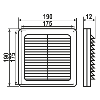 Решетка вентиляционная вытяжная с бортом 1717 ZERNBERG 10233391 00-023339  