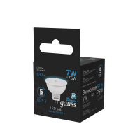 Лампа светодиодная LED 7 Вт 630 лм 6500К AC150-265В GU5.3 софит MR16 холодная Black GAUSS 101505307