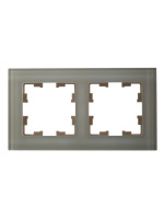 BRITE Рамка 2 поста РУ-2-2-БрВа стекло ванильный IEK BR-M22-G-K10