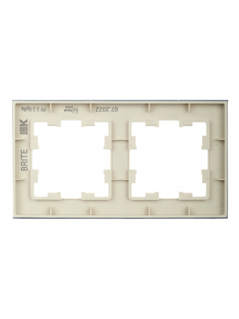 BRITE Рамка 2 поста РУ-2-2-БрВа стекло ванильный IEK BR-M22-G-K10