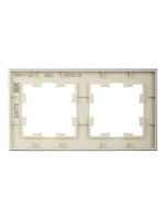 BRITE Рамка 2 поста РУ-2-2-БрВа стекло ванильный IEK BR-M22-G-K10