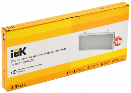 LSSA0-1005-003-K03 LIGHTING Светильник аварийный ССА1005 на светодиодах 3Вт 1.5ч односторонний без наклейки IEK 