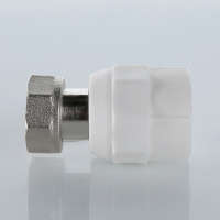 Муфта с накидной гайкой 20 х 1/2' полипропиленовая PPR белая VALTEC VTp.708.0.02004 PV7082004  