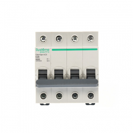 Выключатель автоматический четырехполюсный (АВ) С 25А 4P 6kA 400В City9 Set Systeme Electric C9F36425