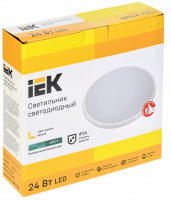 Светильник светодиодный ДПБ 3005 24Вт IP54 4000K круг белый IEK LDPB0-3005-24-4000-K01