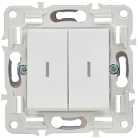 SKANDY Выключатель 2-клавишный с индикацией 10А SK-V09W арктический белый IEK SK-V20-1-10-K01