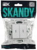 SKANDY Выключатель 2-клавишный с индикацией 10А SK-V09W арктический белый IEK SK-V20-1-10-K01