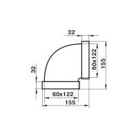 Колено горизонтальное 120 х 60 в индивидуальной упаковке 7271 ZERNBERG 10191761 00-019176  