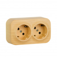 Quteo розеточный блок с предварительным           подключением 2 x 2К+З с защитными шторками - 16 A - 250 В IP 20 - Дерево Legrand 782287