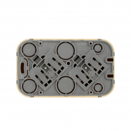 Quteo розеточный блок с предварительным           подключением 2 x 2К+З с защитными шторками - 16 A - 250 В IP 20 - Дерево Legrand 782287