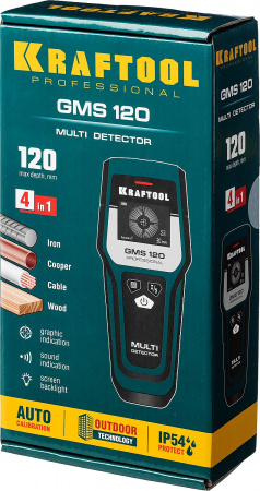 45298 Универсальный детектор GMS 120 ЖК дисплей KRAFTOOL 