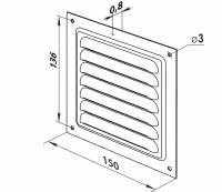 Решетка вентиляционная вытяжная стальная 1515, цвет коричневый ZERNBERG 10225231 00-022523