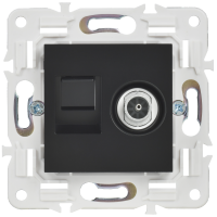 SKANDY Розетка двойная TV+RJ45 кат.6E SK-A15Bl черный IEK SK-AK20-2-K02