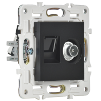 SKANDY Розетка двойная TV+RJ45 кат.6E SK-A15Bl черный IEK SK-AK20-2-K02