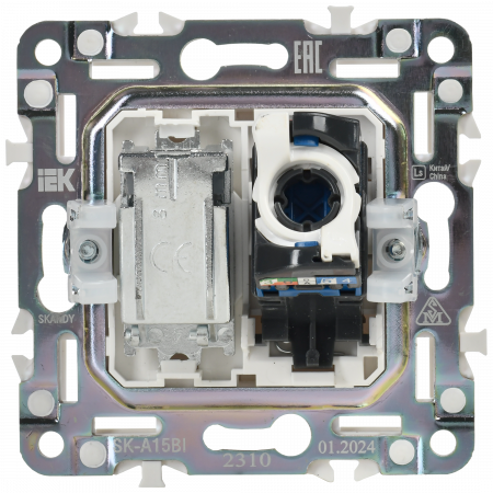 SKANDY Розетка двойная TV+RJ45 кат.6E SK-A15Bl черный IEK SK-AK20-2-K02