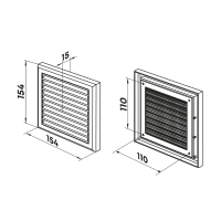 Решетка вентиляционная вытяжная  1515 ZERNBERG 10192241 00-019224  