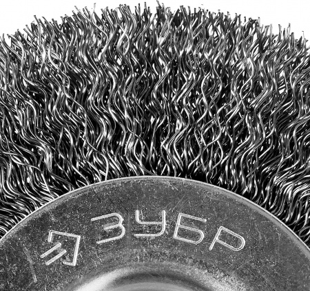 Щетка дисковая для дрели, витая стальная проволока 0.3мм. 75мм ''Профессионал''. ЗУБР 35198-075_z02