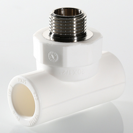 Тройник комбинированный 25 х 1/2' НР полипропиленовый PPR белый VALTEC VTp.733.0.02504 PV7332504  