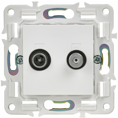 SKANDY Розетка двойная TV+SAT SK-A13W арктический белый IEK SK-AF20-O-K01