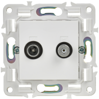 SKANDY Розетка двойная TV+SAT SK-A13W арктический белый IEK SK-AF20-O-K01