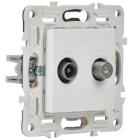 SKANDY Розетка двойная TV+SAT SK-A13W арктический белый IEK SK-AF20-O-K01