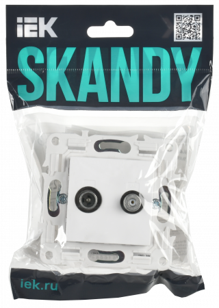 SKANDY Розетка двойная TV+SAT SK-A13W арктический белый IEK SK-AF20-O-K01
