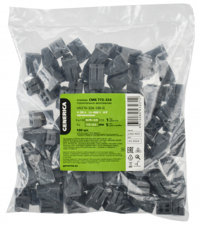 Клемма строительно-монтажная СМК 773-324 GENERICA IEK UKZ10-324-100-G