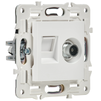 SKANDY Розетка двойная TV+RJ45 кат.6E SK-A15W арктический белый IEK SK-AK20-2-K01