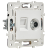 SKANDY Розетка двойная TV+RJ45 кат.6E SK-A15W арктический белый IEK SK-AK20-2-K01