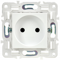 SKANDY Розетка без заземления с защитными шторками 10А SK-R01W арктический белый IEK SK-R13-10-K01