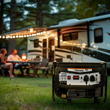 KR-16-1133 Генератор бензиновый KR3300, 3.3кВт. 15л, ручной стартер Kranz 