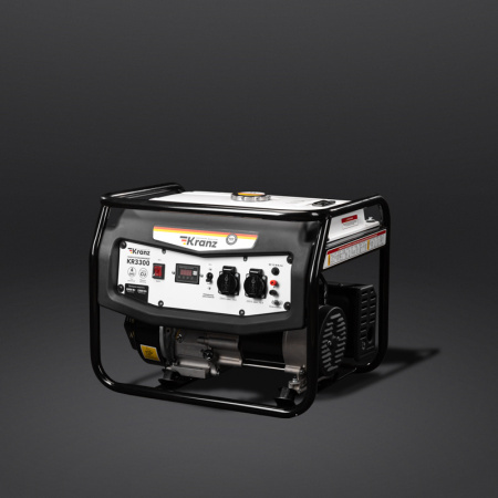 KR-16-1133 Генератор бензиновый KR3300, 3.3кВт. 15л, ручной стартер Kranz 