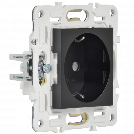 SKANDY Розетка с заземлением без защитных шторок 16А SK-R05Bl черный IEK SK-R11-16-K02